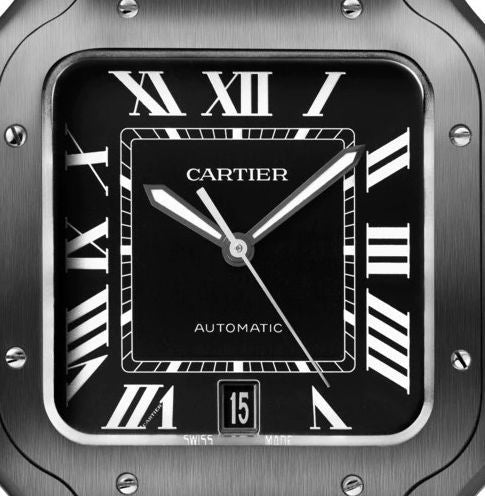 Cartier Santos Black ADLC Stainless Steel Men’s Watch, WSSA0039 2