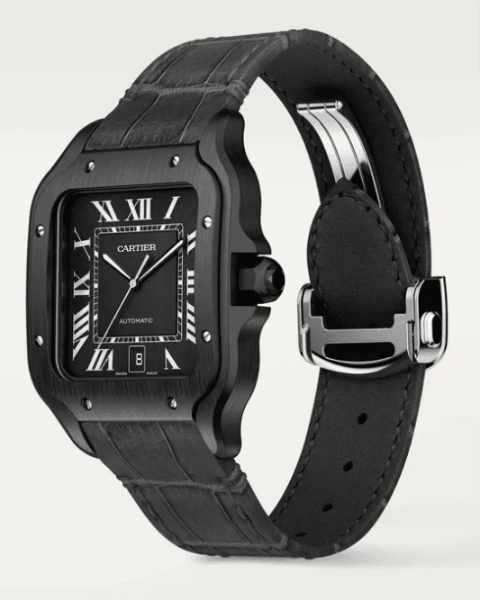Cartier Santos Black ADLC Stainless Steel Men’s Watch, WSSA0039 4