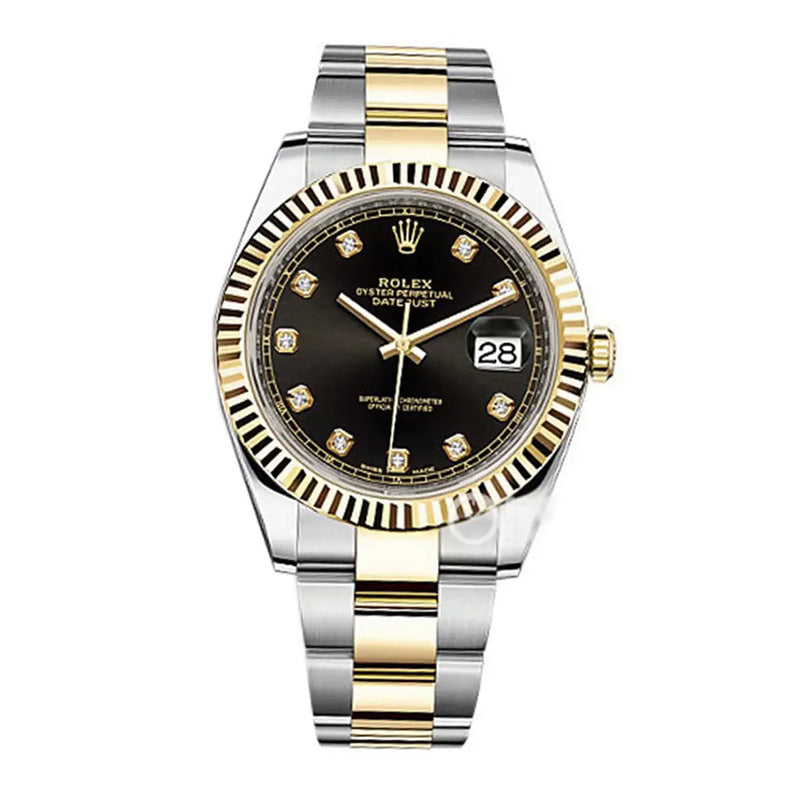 Datejust 126333 Diamond Black Dial 41mm&36mm Watch 1