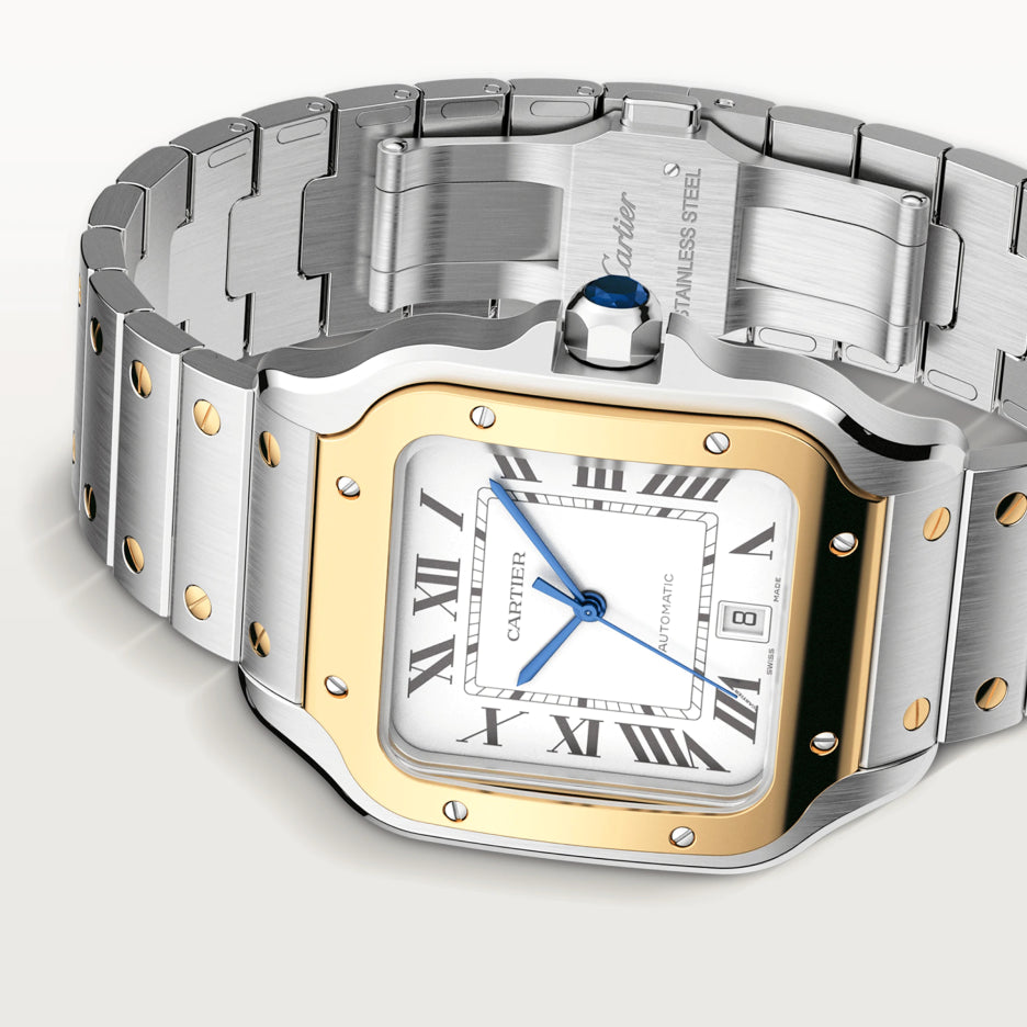 Cartier Santos Stainless Steel & 18K Yellow Gold Men’s Watch, W2SA0009 4