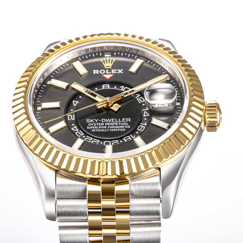Sky Dweller 326933 Black Dial Gold Stainless Steel 42mm Watch 4