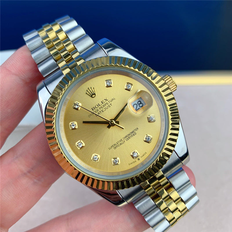Datejust 126333-0011 Diamond Gold Dial 41mm&36mm Watch 2