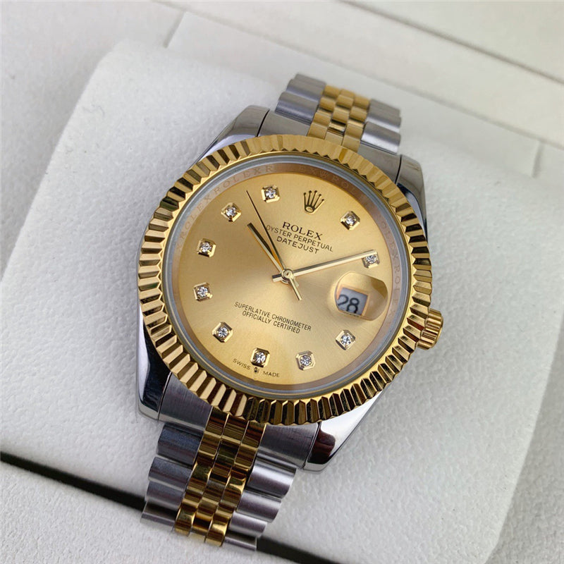 Datejust 126333-0011 Diamond Gold Dial 41mm&36mm Watch 3