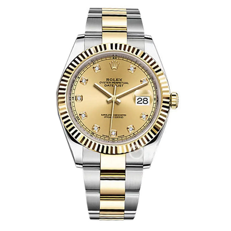 Datejust 126333-0011 Diamond Gold Dial 41mm&36mm Watch 11